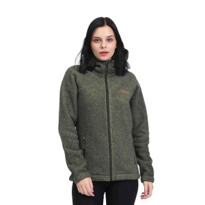 Sweat à capuche thermique épais en polaire avec fermeture éclair pour femme