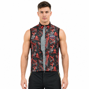 Gilet coupe-vent imperméable à imprimé intégral pour hommes