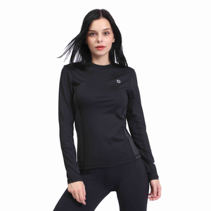 COMPRESSE DE COUP NOIR BLACK COMPRESSION BASEULER TOP LONG LONGES pour les femmes
