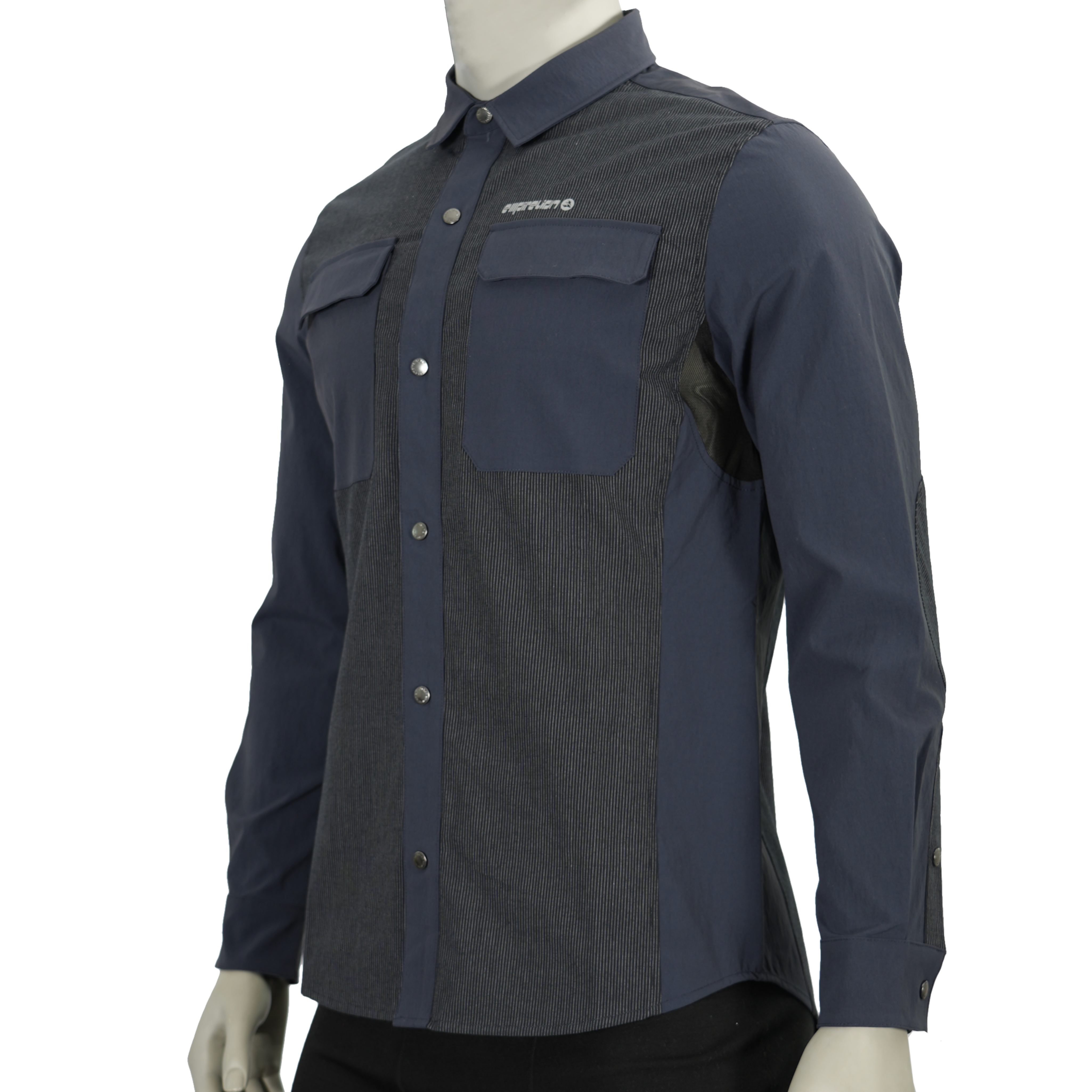 Randonnée pour hommes Camping Fishing Refroiding dos et aisse évent s'enclenche des poches de patch Stripes Shirts